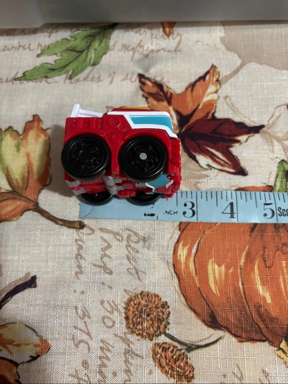 Red Kids Toy Truck with Blue Accent - Compact Rolling Vehicle